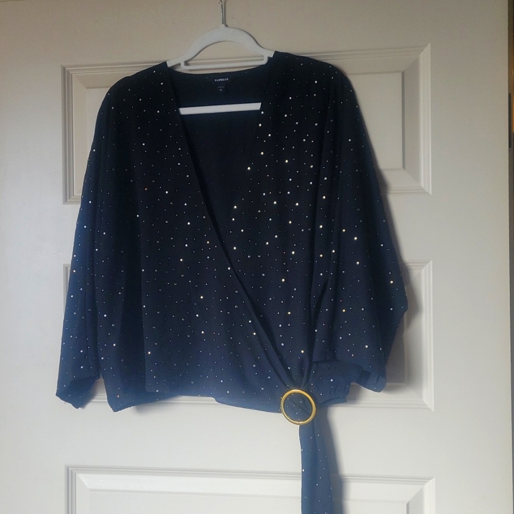 Gap Black/Gold Hardware Blouse